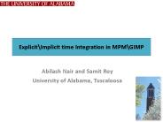 Explicit\Implicit time Integration in MPM\GIMP