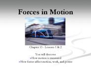 Forces in Motion