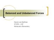 Balanced and Unbalanced Forces