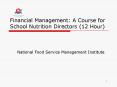 Financial Management: A Course for School Nutrition Directors (12 Hour) PowerPoint PPT Presentation