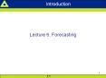 Lecture 6. Forecasting PowerPoint PPT Presentation