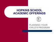 HOPKINS SCHOOL ACADEMIC OFFERINGS