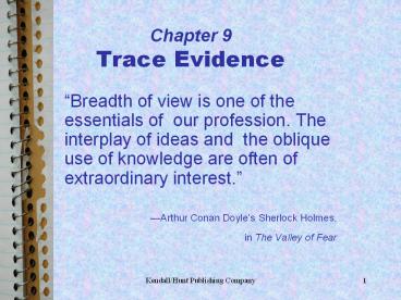 Chapter 9 Trace Evidence