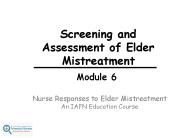 Nurse Responses to Elder Mistreatment An IAFN Education Course