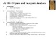 JS 113: Organic and Inorganic Analyses PowerPoint PPT Presentation