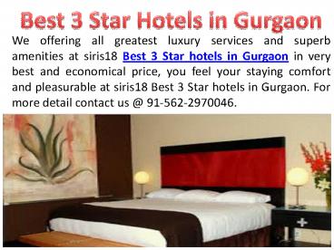 Luxury and Best 3 Star Hotels in Gurgaon