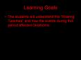 Learning Goals PowerPoint PPT Presentation