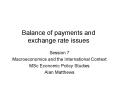 Balance of payments and exchange rate issues PowerPoint PPT Presentation