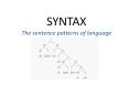 SYNTAX%20The%20sentence%20patterns%20of%20language PowerPoint PPT Presentation