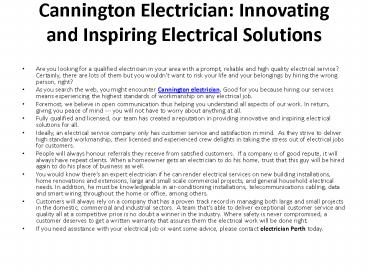 Cannington Electrician