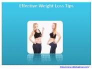 Effective Weight Loss Tips