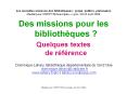 Des%20missions%20pour%20les%20biblioth PowerPoint PPT Presentation