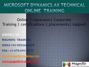 ms dynamics ax technical online training in uk