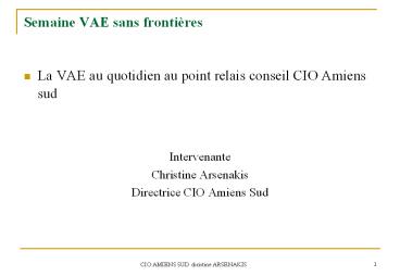 Semaine VAE sans fronti