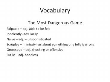 Vocabulary