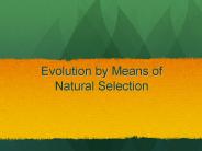 Evolution by Means of Natural Selection