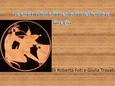 Le abitudini alimentari nell