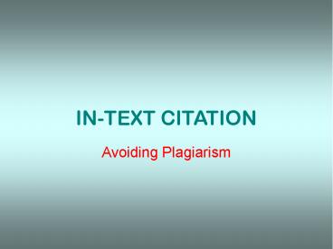 IN-TEXT CITATION