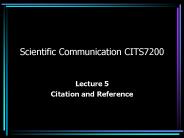 Scientific Communication CITS7200