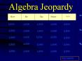 Algebra Jeopardy PowerPoint PPT Presentation