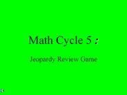 Math Cycle 5 :