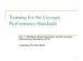 Training for the Georgia Performance Standards PowerPoint PPT Presentation