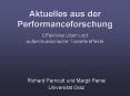 Aktuelles aus der Performanceforschung Effektives  PowerPoint PPT Presentation