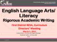 English Language Arts/ Literacy Rigorous Academic Writing PowerPoint PPT Presentation