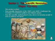 Section I: The Scientific Revolution (Pages 412-418)