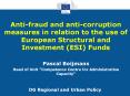 Anti-fraud and anti-corruption measures in relation to the use of European Structural and Investment (ESI) Funds PowerPoint PPT Presentation