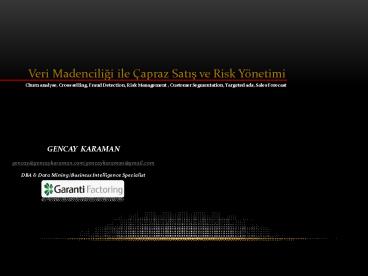 Veri Madenciligi ile 