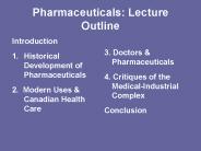 Pharmaceuticals: Lecture Outline