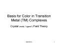 Basis for Color in Transition Metal (TM) Complexes PowerPoint PPT Presentation
