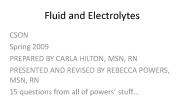 Fluid and Electrolytes