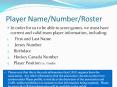 Player Name/Number/Roster PowerPoint PPT Presentation