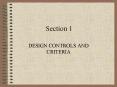 DESIGN CONTROLS AND CRITERIA PowerPoint PPT Presentation