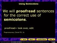 Using Semicolons PowerPoint PPT Presentation