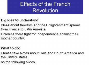 Effects of the French Revolution