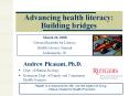 Advancing health literacy: Building bridges PowerPoint PPT Presentation