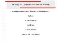 Strategy for Complete Discriminant Analysis