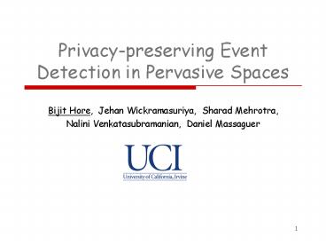 Privacy-preserving Event Detection in Pervasive Spaces