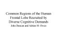 Common Regions of the Human Frontal Lobe Recruited by Diverse Cognitive Demands PowerPoint PPT Presentation