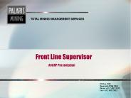 Front Line Supervisor