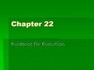 Evidence for Evolution