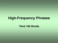 High-Frequency Phrases PowerPoint PPT Presentation