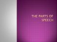 The Parts of Speech PowerPoint PPT Presentation