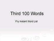 Third 100 Words