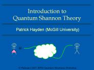 Introduction to Quantum Shannon Theory