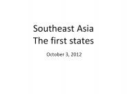 Southeast Asia The first states
