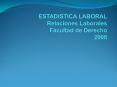 ESTADISTICA LABORAL Relaciones Laborales Facultad de Derecho 2008 PowerPoint PPT Presentation